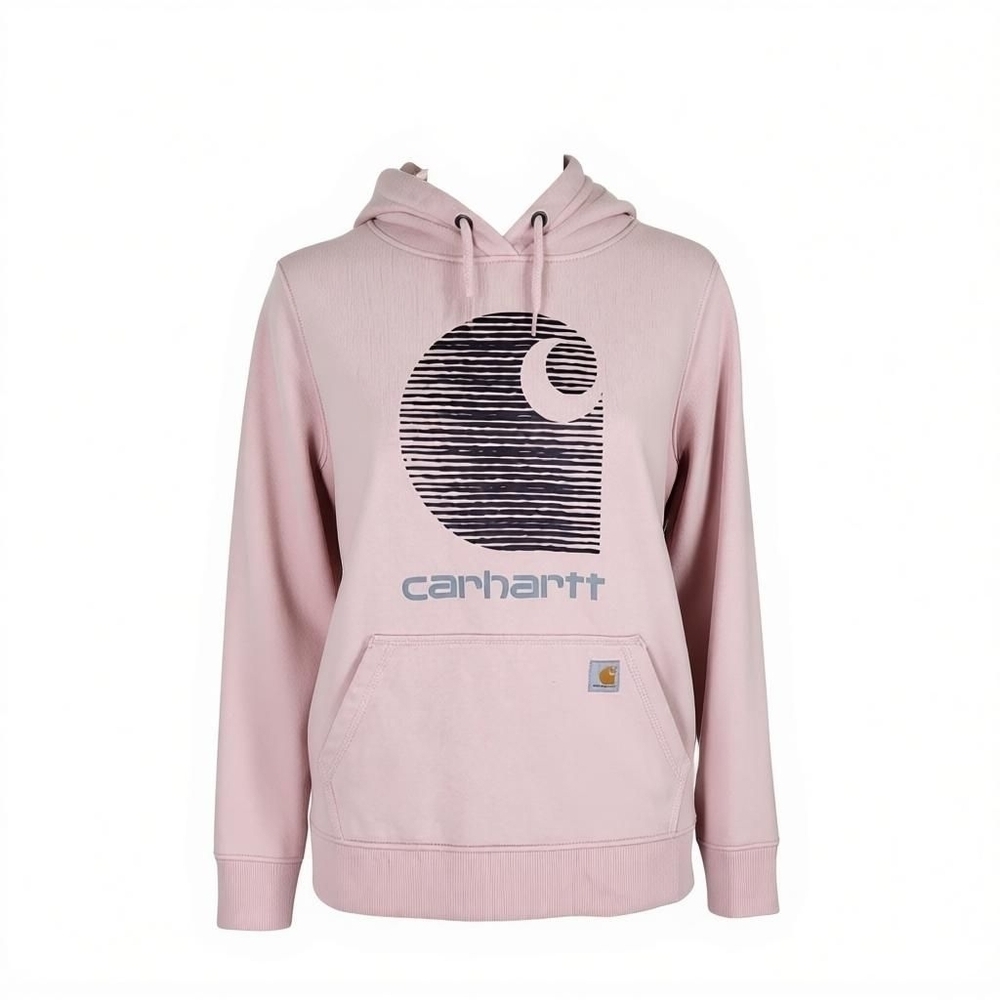 Carhartt Rain Defender Hooded Sweatshirt Girls Size L 14-16 Pale Pink Fleece